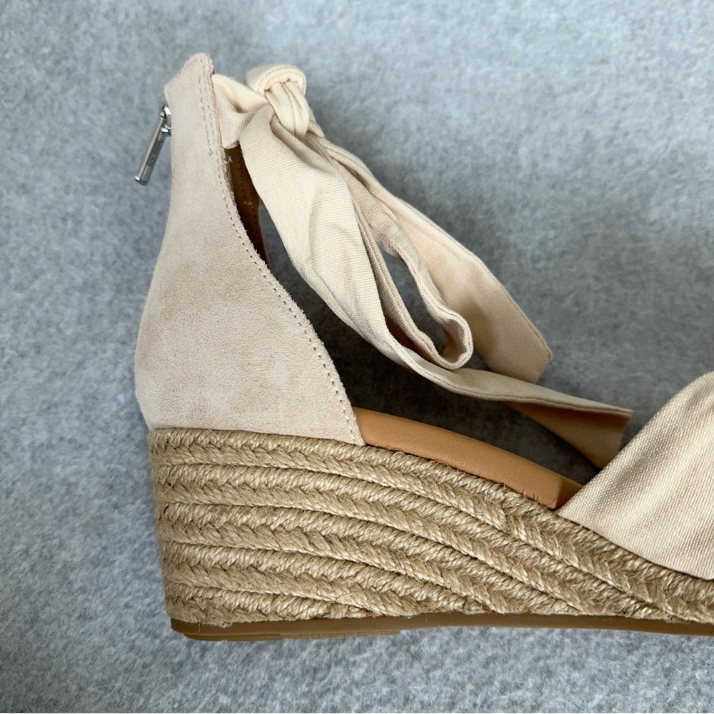 UGG Womens Yarrow Espadrille Wedge Sandal US 9.5 Zip Back Adjustable Tie New - Picture 12 of 16